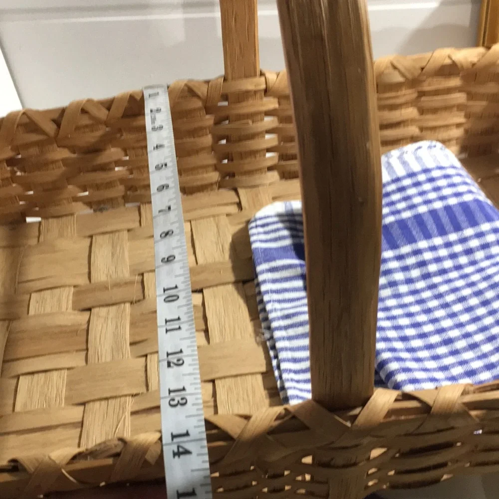 Vintage oak carrying basket